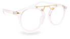 Eyelevel-UK Boston reading glasses with a transparent round frame and gold-tone bridge detailing.