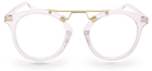 Eyelevel-UK Boston reading glasses with a transparent round frame and gold-tone bridge detailing.