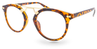 Eyelevel-UK Boston brown tortoiseshell round reading glasses with gold-tone metal bridge detailing