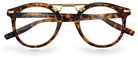 Eyelevel-UK Boston brown tortoiseshell round reading glasses with gold-tone metal bridge detailing