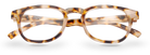 Eyelevel-UK Brazil reading glasses with a rounded light-tortoiseshell plastic frame and clear magnifying lenses.