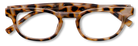 Eyelevel-UK Brazil reading glasses with a rounded square light-tortoiseshell plastic frame and clear lenses.