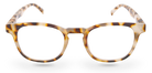 Eyelevel-UK Brazil reading glasses with a rounded light-tortoiseshell plastic frame and clear magnifying lenses.