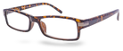 Eyelevel-UK Attorney Brown rectangular reading glasses with a classic tortoiseshell plastic frame.