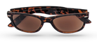 Eyelevel-UK brown tortoiseshell rectangular sun readers with tinted UV400 magnifying lenses.