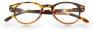 Eyelevel-UK Budapest reading glasses with a rounded brown tortoiseshell plastic frame and clear magnifying lenses.