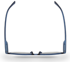 Eyelevel-UK Cambridge blue rectangular reading glasses viewed from above showing the full rim plastic frame