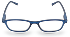 Eyelevel-UK Cambridge Blue rectangular reading glasses with a classic full rim plastic frame and clear lenses