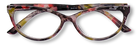 Eyelevel-UK Camden reading glasses with a colourful tortoiseshell rectangular frame and clear magnifying lenses