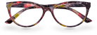 Eyelevel-UK Camden reading glasses featuring a retro rectangular frame with a multi-coloured tortoiseshell pattern.