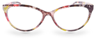 Eyelevel-UK Camden reading glasses with a colourful tortoiseshell rectangular frame and clear magnifying lenses.