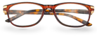 Eyelevel-UK Caracas reading glasses with a translucent brown and orange rounded square plastic frame