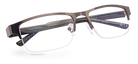 Eyelevel-UK Charles reading glasses with a bronze semi-rimless rectangular frame and clear magnifying lenses
