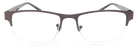 Eyelevel-UK Charles reading glasses with a bronze rectangular semi-rimless frame and clear magnifying lenses.