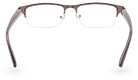 Eyelevel-UK Charles reading glasses with a bronze semi-rimless rectangular frame and clear magnifying lenses.