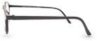 Eyelevel-UK Chelsea reading glasses with a black round plastic frame shown from a side profile view