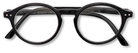 Eyelevel-UK Chelsea reading glasses featuring a classic black round plastic frame with clear magnifying lenses.