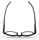 Eyelevel-UK Chelsea reading glasses with a black round plastic frame viewed from above