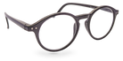 Eyelevel-UK Chelsea reading glasses with a classic black round plastic frame and clear magnifying lenses