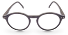 Eyelevel-UK Chelsea reading glasses with a classic black round plastic frame and clear magnifying lenses