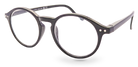 Eyelevel-UK Chelsea reading glasses with a classic black round plastic frame and clear magnifying lenses