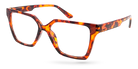 Eyelevel-UK Chile reading glasses with a brown tortoiseshell geometric plastic frame and clear magnifying lenses.