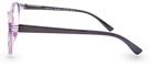 Eyelevel-UK Cordoba reading glasses with a purple softly squared plastic frame viewed from the side