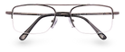 Eyelevel-UK Cuba reading glasses with a grey metal semi-rimless rectangular frame and clear magnifying lenses.