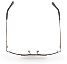 Eyelevel-UK Cuba reading glasses featuring a grey metal semi-rimless rectangular frame viewed from above.