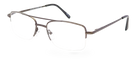 Eyelevel-UK Cuba reading glasses with a grey metal semi-rimless rectangular frame and clear magnifying lenses.