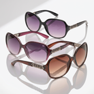 Eyelevel-UK Danielle oversized ladies fashion sunglasses in black, purple, and brown with gradient lenses