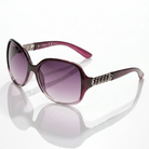 Eyelevel-UK Danielle oversized purple and gunmetal sunglasses with grey gradient lenses and decorative chain arms