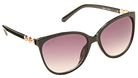 Eyelevel-UK Demi square ladies sunglasses in black and gold with grey gradient lenses and decorative stone detail