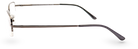Side view of Eyelevel-UK Dickens reading glasses featuring a pink semi-rimless rectangular frame and slim metal arms.