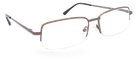 Eyelevel-UK Dickens semi-rimless rectangular reading glasses with a metallic frame and clear magnifying lenses