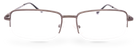 Eyelevel-UK Dickens semi-rimless rectangular reading glasses with a metallic frame and clear magnifying lenses.