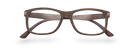 Eyelevel-UK Dublin reading glasses with a brown wood-effect squared frame and clear magnifying lenses