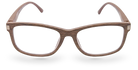 Eyelevel-UK Dublin reading glasses with a brown wood-effect squared frame and clear magnifying lenses