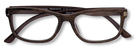 Eyelevel-UK Dublin reading glasses with a brown wood-effect rectangular frame and clear magnifying lenses.