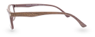 Eyelevel-UK Dublin reading glasses with a brown wood-effect rectangular frame, side profile view.