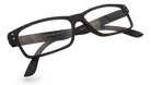 Eyelevel-UK Duke reading glasses with a black rectangular plastic frame and clear magnifying lenses