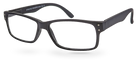 Eyelevel-UK Duke reading glasses with a classic black rectangular plastic frame and clear magnifying lenses