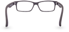 Eyelevel-UK Duke reading glasses with a black rectangular plastic frame viewed from the back