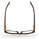 Eyelevel-UK Earl reading glasses with a brown tortoiseshell rectangular frame viewed from above