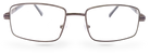 Eyelevel-UK Esquire reading glasses featuring a silver rectangular metal frame and clear magnifying lenses