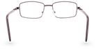 Eyelevel-UK Esquire reading glasses featuring a silver metal rectangular frame and clear magnifying lenses.