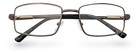 Eyelevel-UK Esquire reading glasses featuring a silver rectangular metal frame and clear magnifying lenses