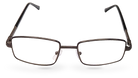 Eyelevel-UK Esquire reading glasses featuring a silver rectangular metal frame with clear magnifying lenses.