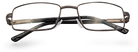 Eyelevel-UK Esquire reading glasses with a silver metal rectangular frame and clear magnifying lenses.