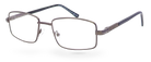 Eyelevel-UK Esquire reading glasses with a silver metal rectangular frame and clear magnifying lenses